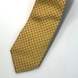 CHRISTINA 100% Silk Tie Yellow Gold Diamond Gemstone Pattern Men's Necktie